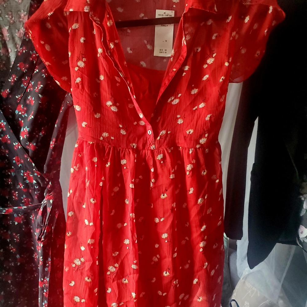 Red Floral Women's Dress
